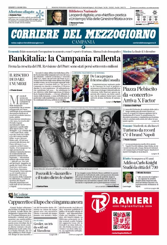 Prima-pagina-corriere del mezzogiorno-del-2024-06-21